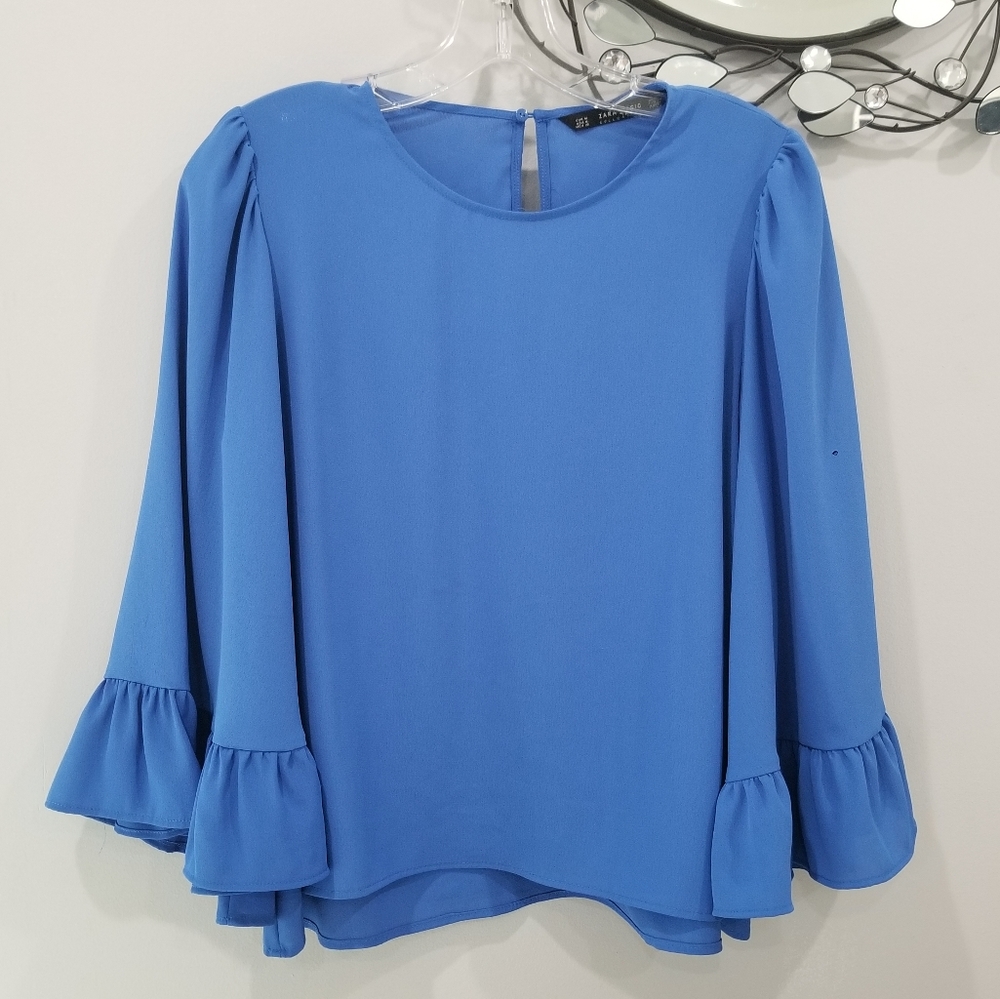 ZARA Ruffled Blouse 3 - Picture 1 of 6
